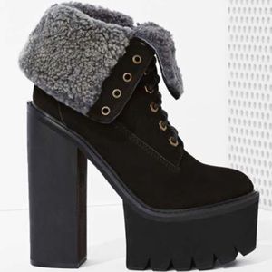 Jeffrey Campbell Fur Platform Boots
